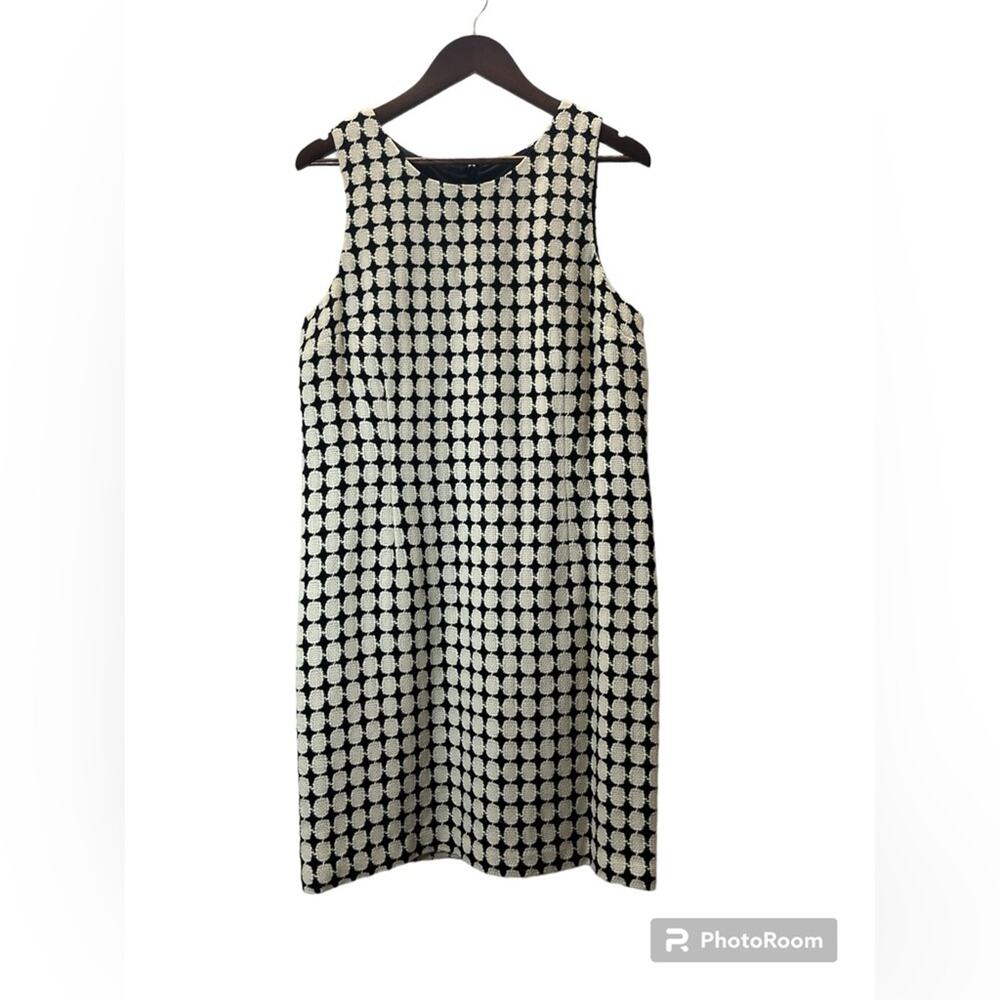 Pim + Larkin Wool Knit Blend Sheath Dress Black Cream Geometric Size Large